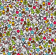 Seamless doodle Christmas pattern N3