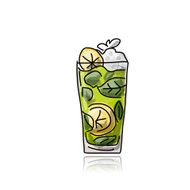 Glass with cocktail sketch for your design N2