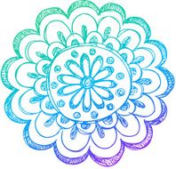 Sketchy Doodle Henna Flower Vector