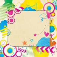 colored doodle note