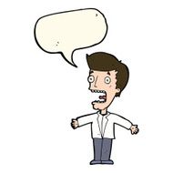 cartoon screaming man with speech bubble N7