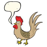 cartoon cockerel with speech bubble N20
