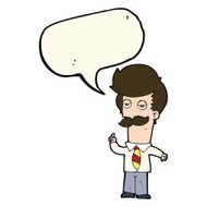 cartoon man with mustache explaining speech bubble N7