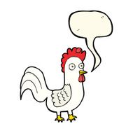 cartoon rooster with speech bubble N7