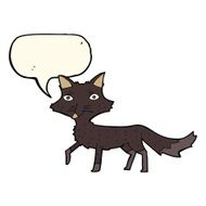 cartoon little wolf with speech bubble N13