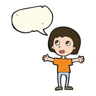 cartoon happy person with speech bubble N18