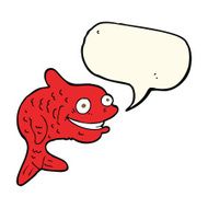 cartoon happy fish with speech bubble N17