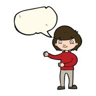 cartoon happy person with speech bubble N19