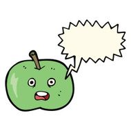 cartoon shiny apple with speech bubble N3