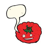cartoon tomato with speech bubble N30