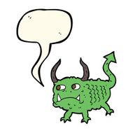 cartoon little demon with speech bubble N18