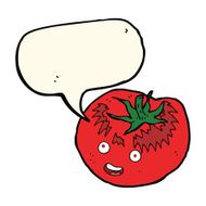 cartoon tomato with speech bubble N31