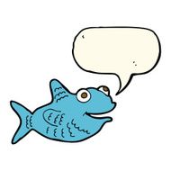 cartoon happy fish with speech bubble N18
