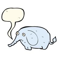 cartoon sad little elephant with speech bubble N8