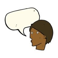cartoon surprised face with speech bubble N10