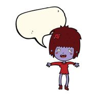 cartoon vampire girl with speech bubble N157