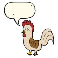 cartoon rooster with speech bubble N8