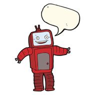 cartoon funny robot with speech bubble N54