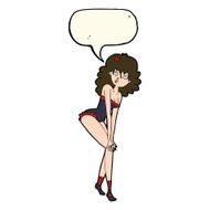 cartoon woman in lingerie with speech bubble N35