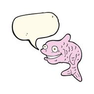 cartoon happy fish with speech bubble N19