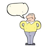 cartoon worried man with speech bubble N70