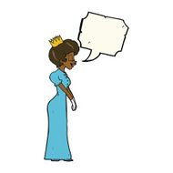 cartoon princess with speech bubble N30