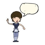 cartoon waitress taking order with speech bubble N14