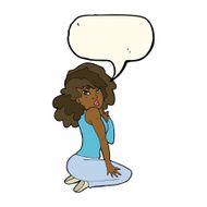 cartoon woman posing with speech bubble N20