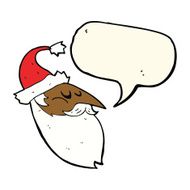 cartoon santa face with speech bubble N8