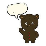 cartoon black bear cub with speech bubble N50