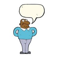 cartoon worried man with speech bubble N71
