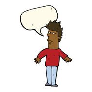 cartoon worried man with speech bubble N72