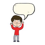 Cartoon happy boy with speech bubble N163