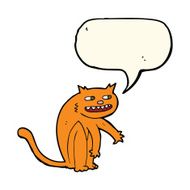 cartoon happy cat with speech bubble N4