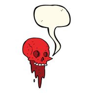 gross halloween skull cartoon with speech bubble N8