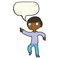 cartoon boy pointing with speech bubble N20