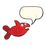 cartoon fish with speech bubble N56