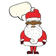 cartoon grumpy santa claus with speech bubble N8