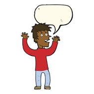 cartoon excited man with speech bubble N49
