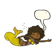 cartoon mermaid covered in tattoos with speech bubble N8