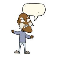 cartoon angry old man with speech bubble N103