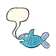 cartoon fish with speech bubble N57