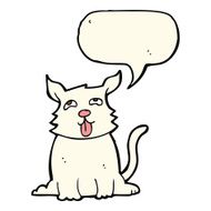 cartoon happy dog with speech bubble N57