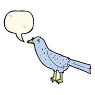 cartoon crow with speech bubble N11