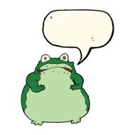 cartoon fat frog with speech bubble N7