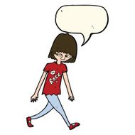 cartoon teenager with speech bubble N7