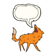 cartoon snapping fox with speech bubble N4