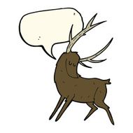 cartoon stag with speech bubble N4