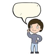 cartoon boy with idea speech bubble N56