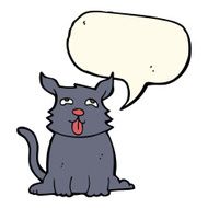cartoon happy dog with speech bubble N58
